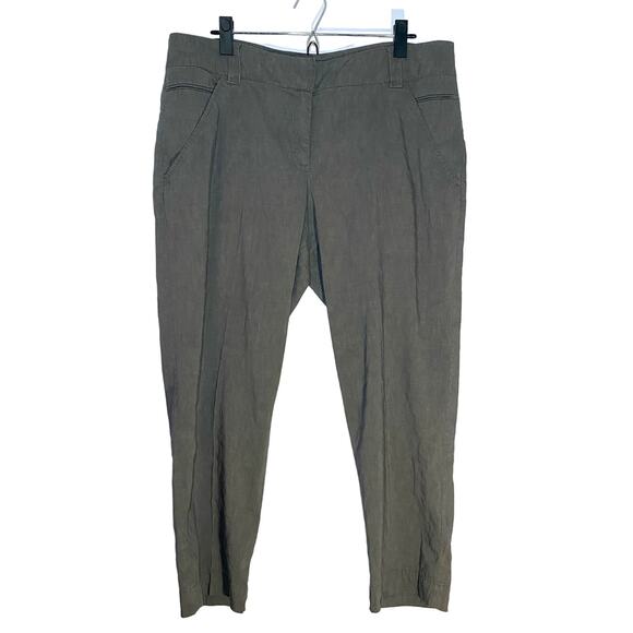 Eileen Fisher Women's size 16 Gray Lightweight Linen Blend Slacks Trousers Pants - Picture 1 of 10